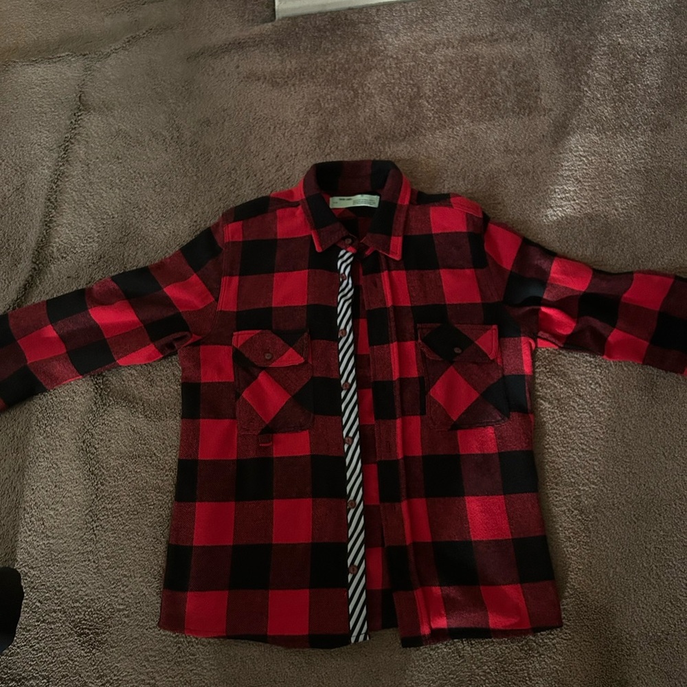 Red and Black Plaid Flannel Shirt